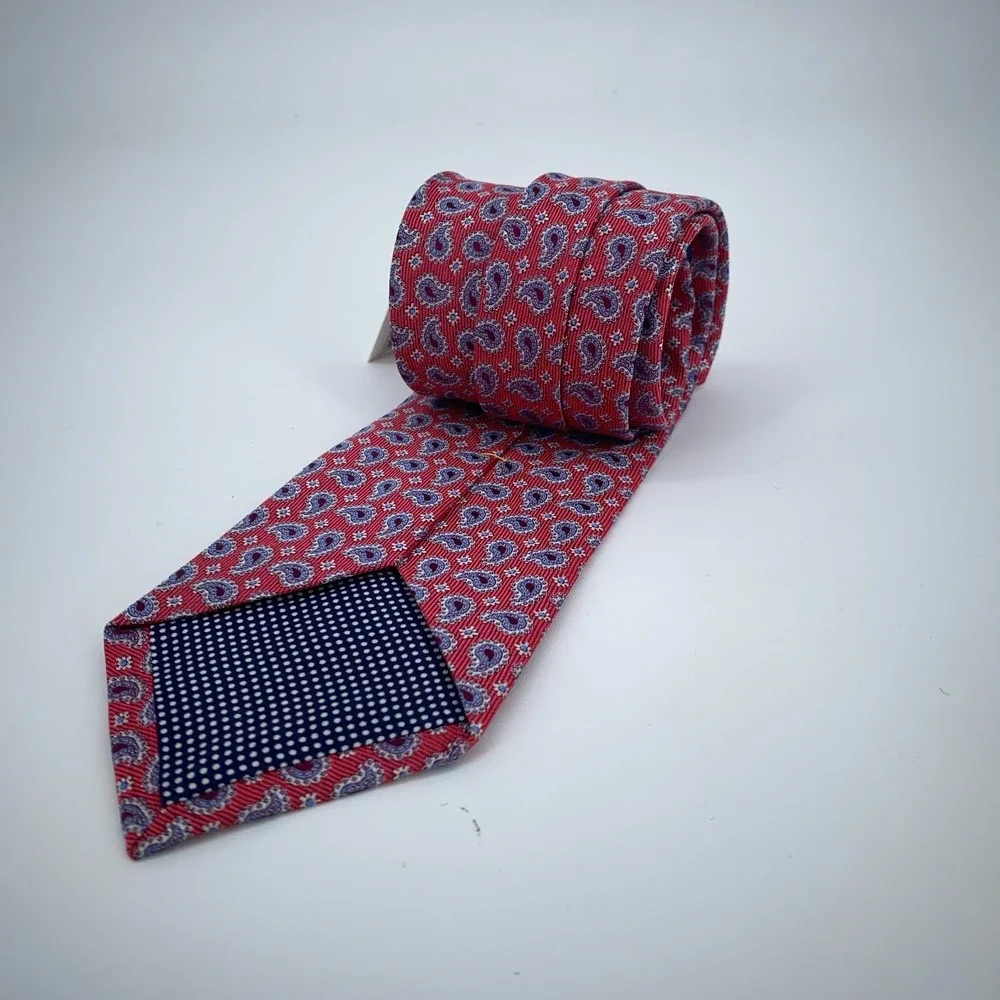 Eton Tie Mens One Size Colorful Paisley Silk Classic Necktie England‎ Made